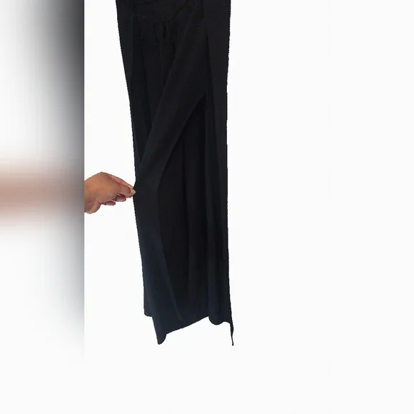 Pull&Bear‎ BlackWide Leg Pants with High Slits - Picture 7 of 9